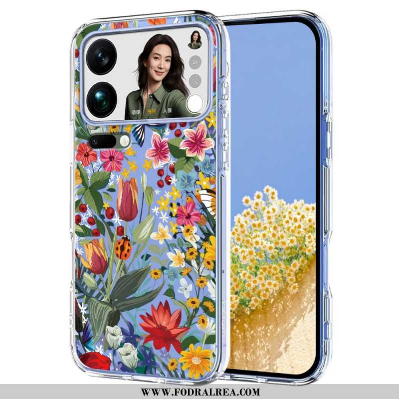 Skal Xiaomi 17 Pro Max Fjärilar Och Blommor