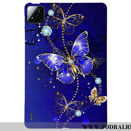 Skal Xiaomi Pad 7 / 7 Pro Telefonfodral Blå Fjärilar Och Diamanter