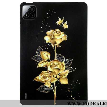 Skal Xiaomi Pad 7 / 7 Pro Telefonfodral Gyllene Rosor Och Fjärilar