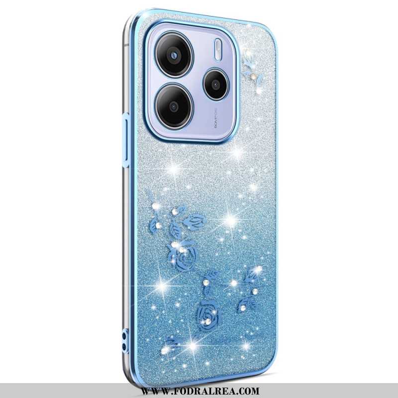 Skal Xiaomi Redmi Note 14 4g Tonade Blommor Med Glitter