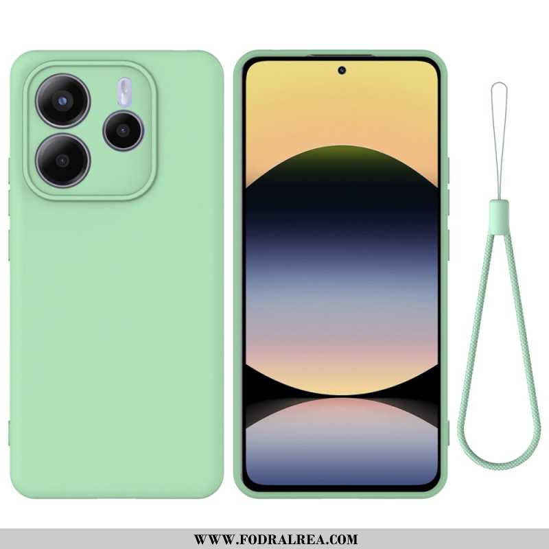 Skal Xiaomi Redmi Note 14 5g Flytande Silikon Med Snodd