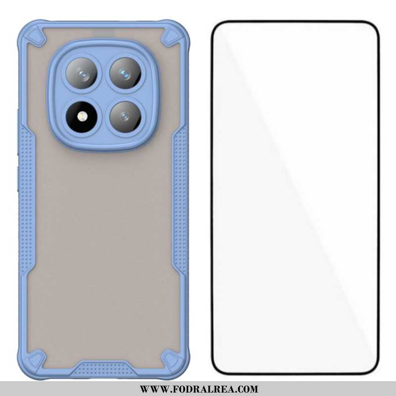 Skal Xiaomi Redmi Note 14 Pro Plus 5g Halvtransparent Silikon Med Skärmskydd I Härdat Glas