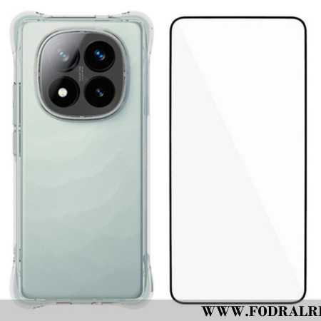 Skal Xiaomi Redmi Note 14 Pro Plus 5g Telefonfodral Förstärkt Transparent Skärmskydd Med Härdat Glas