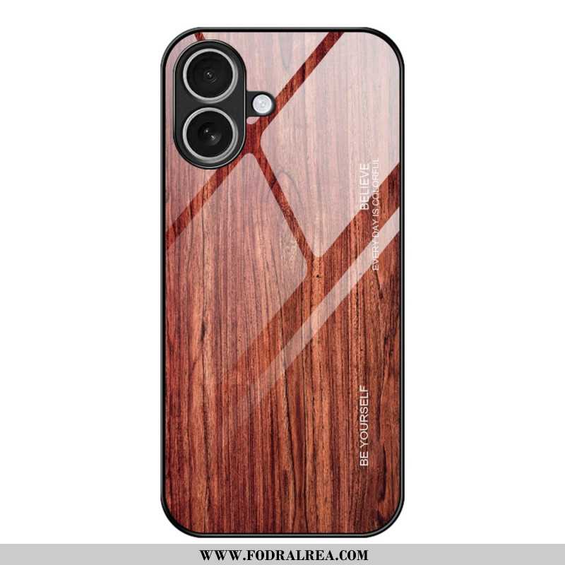 Skal iPhone 17 Härdat Glas Med Träeffekt