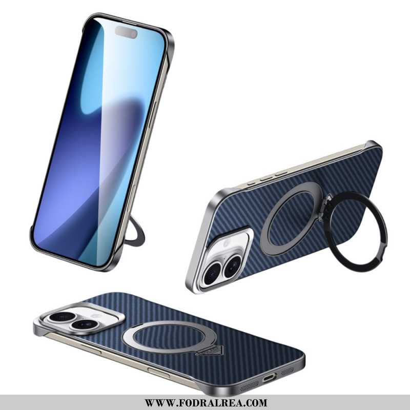 Skal iPhone 17 Kompatibel Med Magsafe-lädereffekt Med Stativ