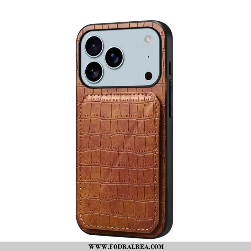 Skal iPhone 17 Pro Max Korthållare Med Krokodileffekt