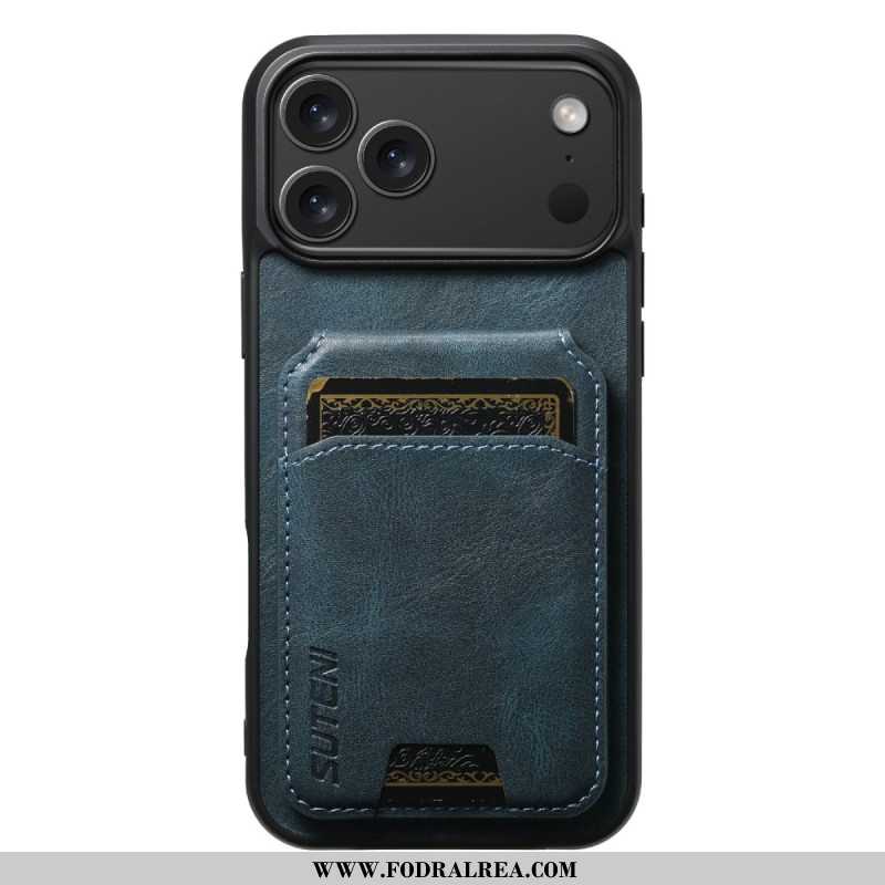Skal iPhone 17 Pro Max Korthållare Med Vaxad Textur Suteni