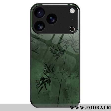 Skal iPhone 17 Pro Max Telefonfodral Blommigt Bläck I Härdat Glas