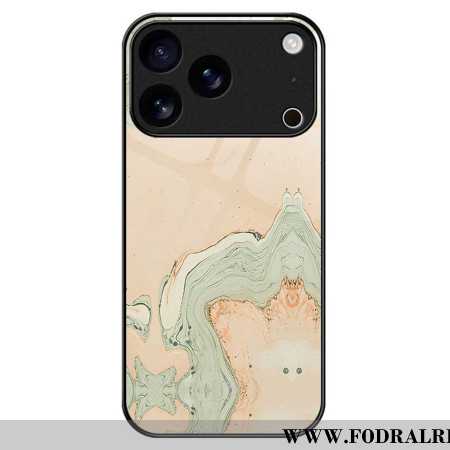 Skal iPhone 17 Pro Max Telefonfodral Målat Mönster I Härdat Glas