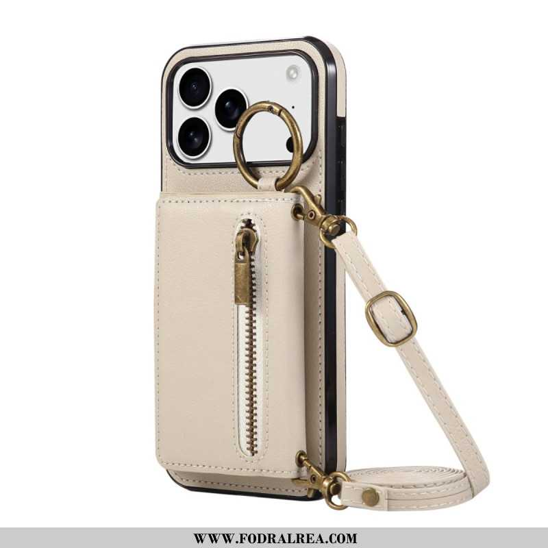 Skal iPhone 17 Pro Telefonfodral Plånbok Med Axelrem