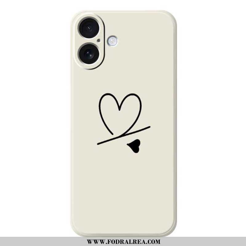 Skal iPhone 17 Telefonfodral Flytande Silikonhjärta