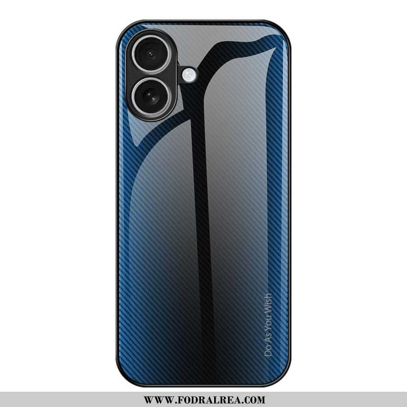 Skal iPhone 17 Telefonfodral Härdat Glas I Kolfiberdesign