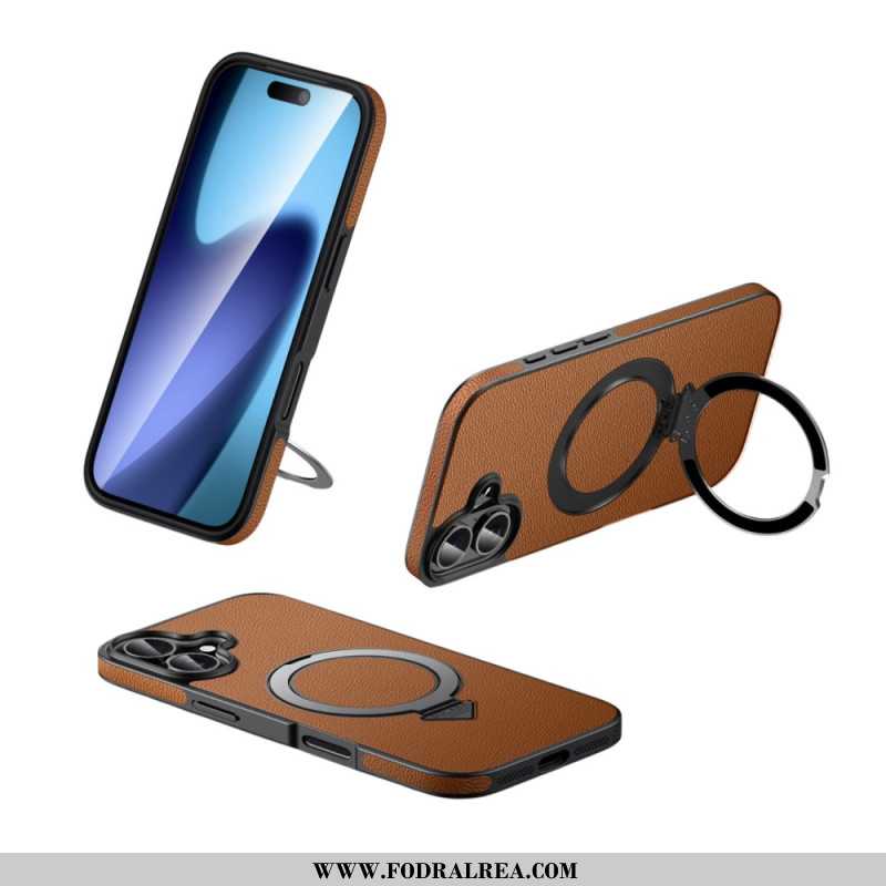 Skal iPhone 17 Telefonfodral Magsafe Kompatibel Med Läder Med Stativ