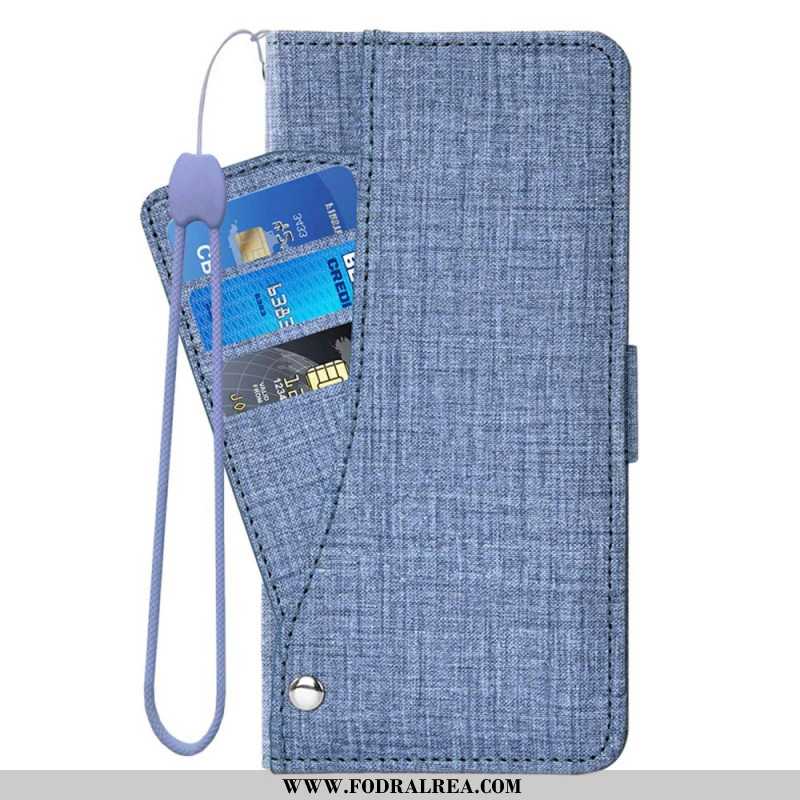 Skyddsfodral Samsung Galaxy S26 Med Denimstruktur Och Roterande Korthållare