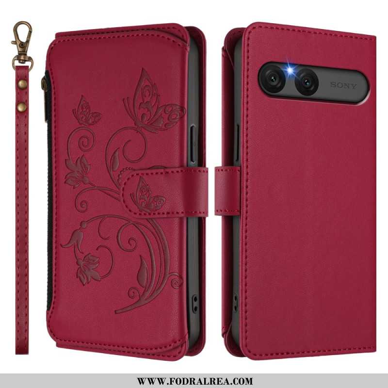 Skyddsfodral Sony Xperia 10 Vii Blommig Rfid-plånbok