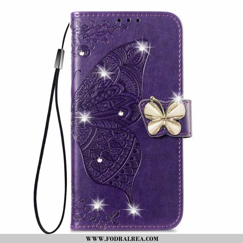 Skyddsfodral Xiaomi 17 3d-fjäril Och Strass