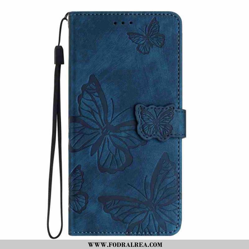 Skyddsfodral Xiaomi 17 Pro Fjärilsdesign Med Mockaeffekt